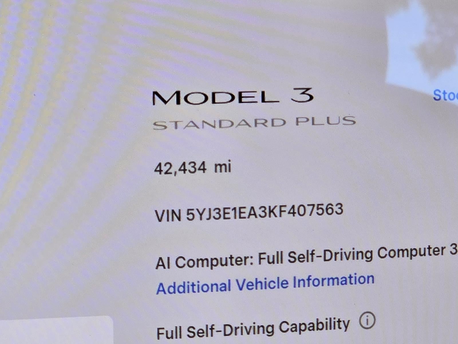 2019 Tesla Model 3 Standard Range Plus
