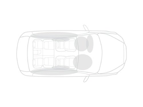 2024 Mitsubishi Mirage G4 aerial view of sketch showing airbags throughout car